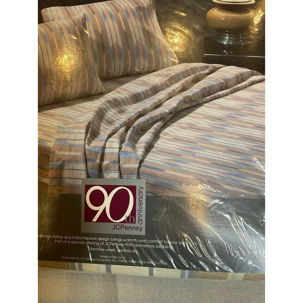 JCPenney Twin Sheet Set 90th Anniversary ‎ Non Iron Southwest Design 1992